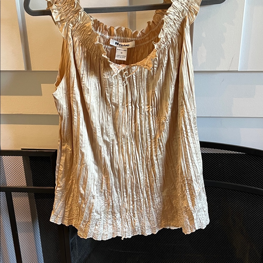 Nygard Collection  Pleated satin Frill Cami, Women's Top, Petites, size 16